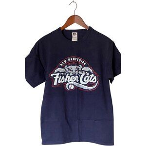 New Hampshire Fisher Cats Blue S/S T-Shirt Men's Size M MILB 2011 Russell Brand
